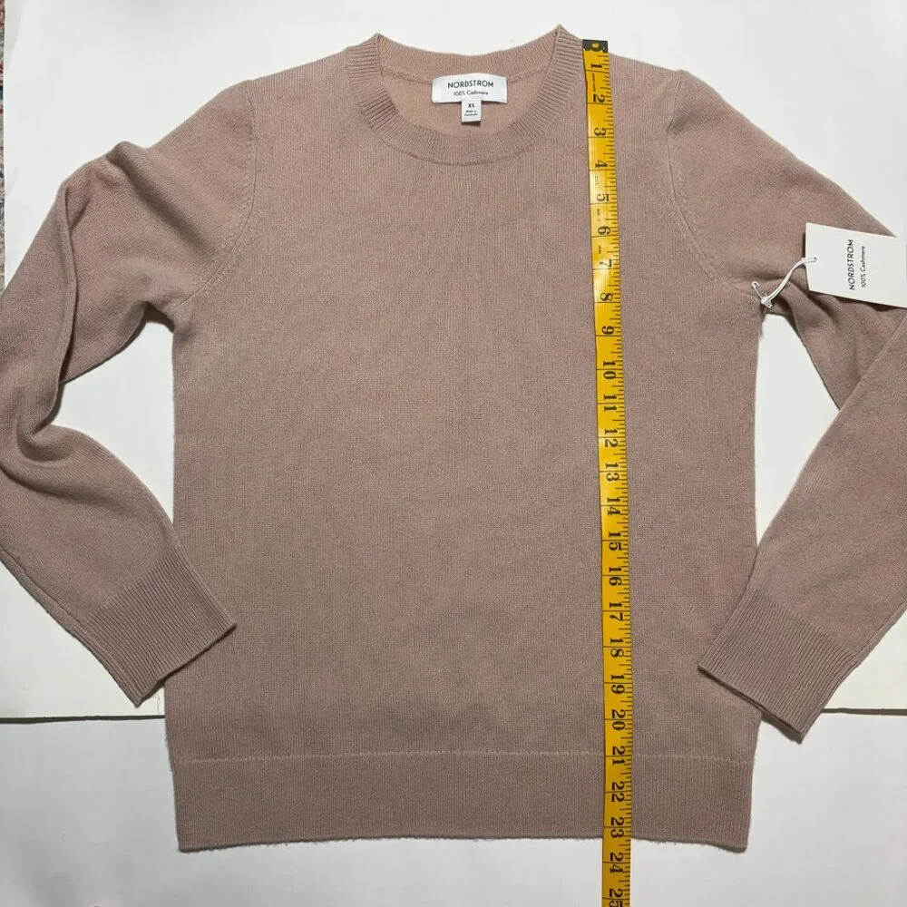 Nordstrom 100% Cashmere Crewneck Sweater – Tan Memoir – XS (NWT) - Picture 8 of 9